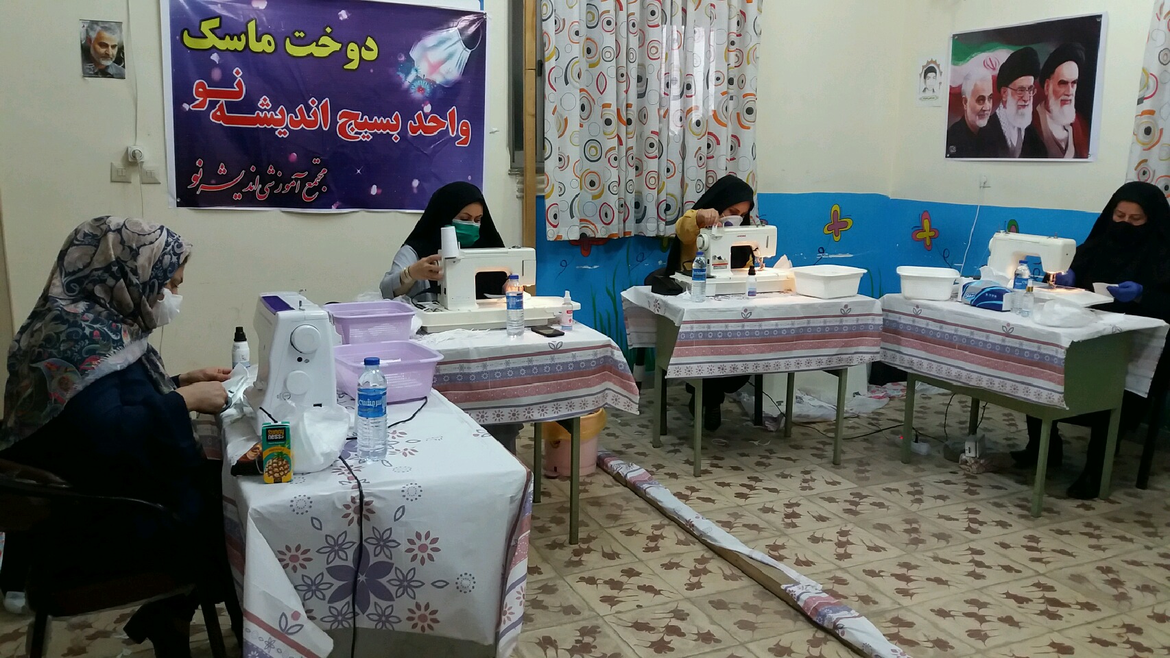 اقدام جهادی دانش آموزان صومعه سرای با تولید ماسک